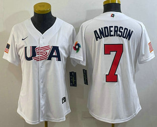 Women's USA Baseball #7 Tim Anderson 2023 White World Classic Stitched Jersey,We sell and wholesale Women's USA Baseball #7 Tim Anderson 2023 White World Classic Stitched Jersey on line form chian!